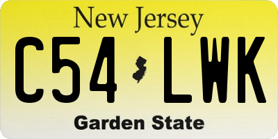 NJ license plate C54LWK