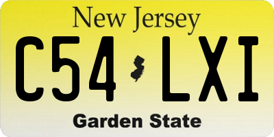 NJ license plate C54LXI