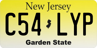 NJ license plate C54LYP
