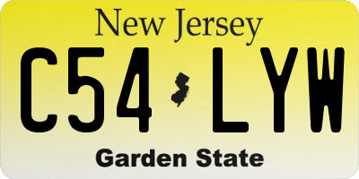 NJ license plate C54LYW