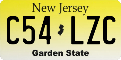 NJ license plate C54LZC