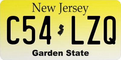 NJ license plate C54LZQ