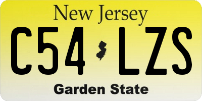 NJ license plate C54LZS