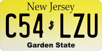 NJ license plate C54LZU