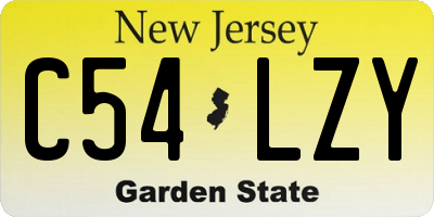 NJ license plate C54LZY