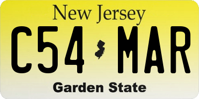 NJ license plate C54MAR