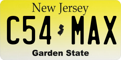 NJ license plate C54MAX