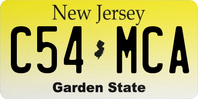 NJ license plate C54MCA