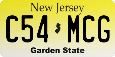 NJ license plate C54MCG