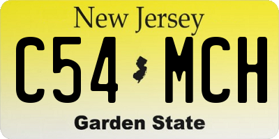 NJ license plate C54MCH