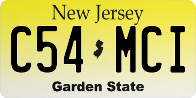 NJ license plate C54MCI