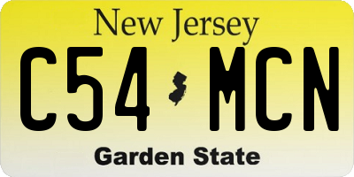 NJ license plate C54MCN