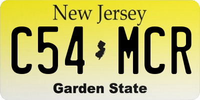 NJ license plate C54MCR