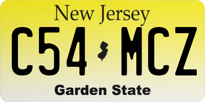 NJ license plate C54MCZ