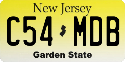 NJ license plate C54MDB
