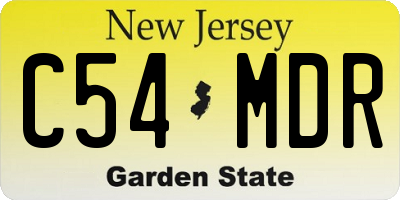 NJ license plate C54MDR