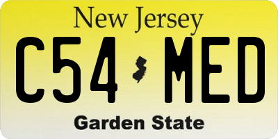 NJ license plate C54MED
