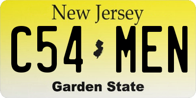NJ license plate C54MEN