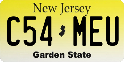 NJ license plate C54MEU