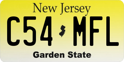 NJ license plate C54MFL
