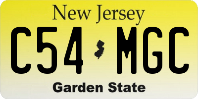 NJ license plate C54MGC