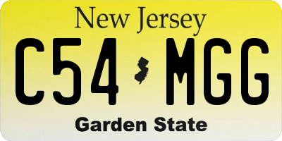 NJ license plate C54MGG