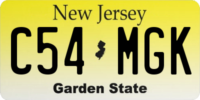 NJ license plate C54MGK