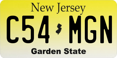 NJ license plate C54MGN