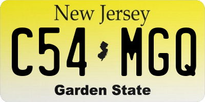 NJ license plate C54MGQ