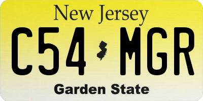 NJ license plate C54MGR