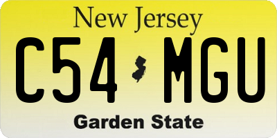 NJ license plate C54MGU