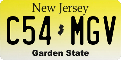 NJ license plate C54MGV