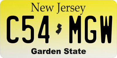 NJ license plate C54MGW