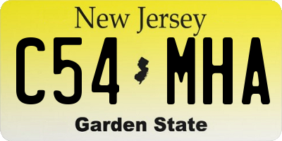 NJ license plate C54MHA