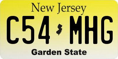 NJ license plate C54MHG