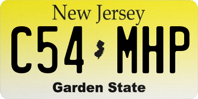 NJ license plate C54MHP
