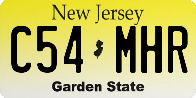 NJ license plate C54MHR