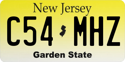NJ license plate C54MHZ
