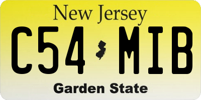 NJ license plate C54MIB