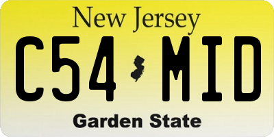 NJ license plate C54MID