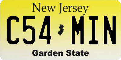 NJ license plate C54MIN