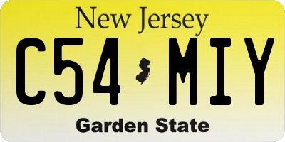 NJ license plate C54MIY