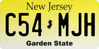NJ license plate C54MJH