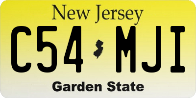 NJ license plate C54MJI