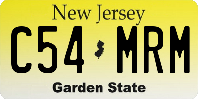 NJ license plate C54MRM