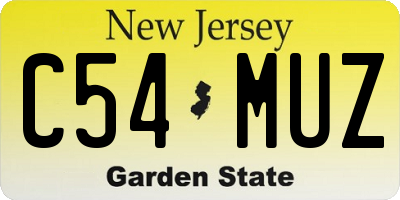 NJ license plate C54MUZ