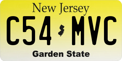 NJ license plate C54MVC