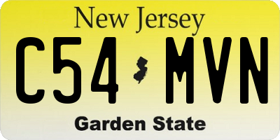 NJ license plate C54MVN