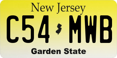 NJ license plate C54MWB