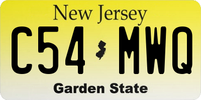 NJ license plate C54MWQ
